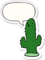 dibujos animados cactus con habla burbuja pegatina png
