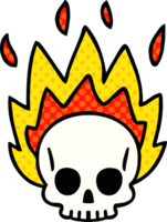 comic book style quirky cartoon skull png