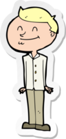 sticker of a cartoon smiling man png