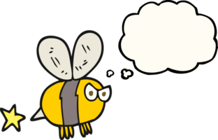 mano disegnato pensato bolla cartone animato arrabbiato ape png