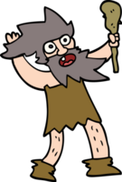 tecknad serie klotter galen caveman png