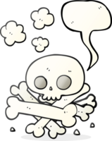 hand drawn speech bubble cartoon pile of bones png