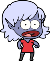 cartoon shocked elf girl png