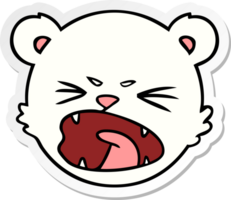 distressed sticker of a angry polar bear cartoon png