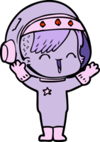garota astronauta rindo dos desenhos animados png