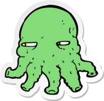 sticker of a cartoon alien face png