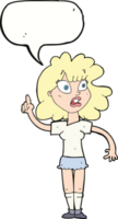 cartoon woman making point with speech bubble png