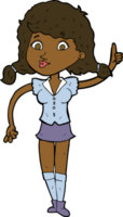 cartoon pretty woman with idea png