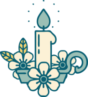 iconic tattoo style image of a candle holder png