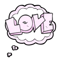 hand drawn thought bubble textured cartoon love sign png