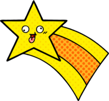 comic book style cartoon of a shooting rainbow star png