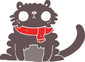 chat de dessin animé de style plat couleur png