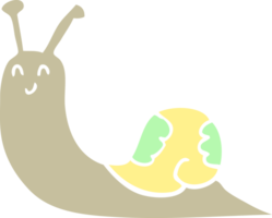 lindo caracol de dibujos animados de estilo de color plano png