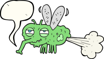 hand drawn speech bubble cartoon gross farting fly png