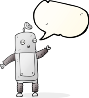 Hand gezeichnet Rede Blase Karikatur Roboter png