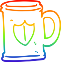 arco Iris gradiente linha desenhando do uma desenho animado caneca png