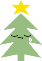 piatto colore retrò cartone animato di un' Natale albero png