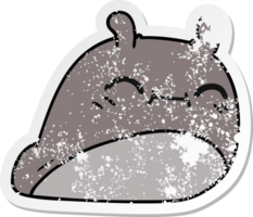 hand drawn distressed sticker cartoon of a happy kawaii slug png