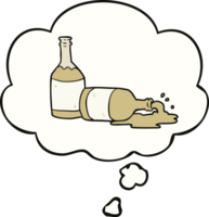 cartoon beer bottles with thought bubble png