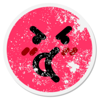 angry argument face circular sticker png