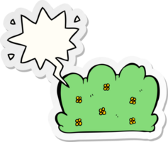 cartoon hedge with speech bubble sticker png