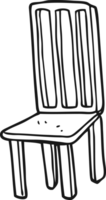 hand drawn black and white cartoon chair png