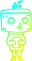 cold gradient line drawing of a cartoon robot png