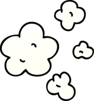 gradient shaded quirky cartoon clouds png
