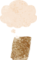 desenho animado flapjack com pensamento bolha dentro grunge angustiado retro texturizado estilo png