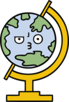 mignonne dessin animé de une globe de le monde png