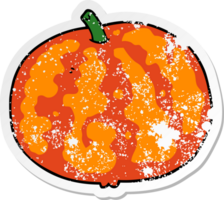 distressed sticker of a cartoon melon png