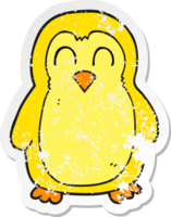 Retro beunruhigter Aufkleber eines Cartoonvogels png