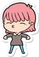 sticker of a cartoon woman png