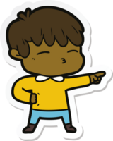 sticker of a cartoon curious boy png