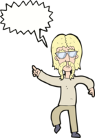 Cartoon-Hippie-Mann mit Brille mit Sprechblase png