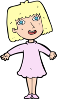 Cartoon glückliche Frau im Kleid png