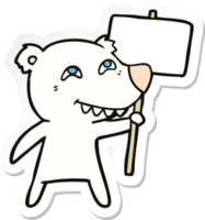 adesivo de um urso polar de desenho animado mostrando os dentes png