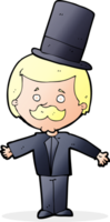 cartoon man wearing top hat png