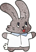 dessin animé doodle lapin heureux png