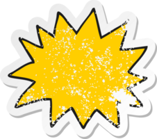 autocollant rétro en détresse d'un symbole d'explosion simple de dessin animé png