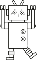 line drawing cartoon of a robot png