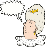 Cartoon-Königin-Kopf mit Sprechblase png