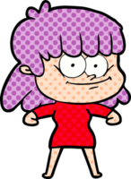 mujer sonriente de dibujos animados png