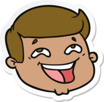 sticker of a happy cartoon male face png