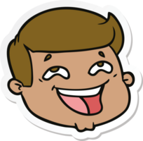 sticker van een happy cartoon mannelijk gezicht png