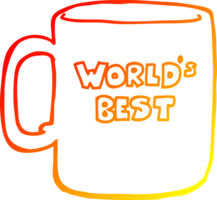 warm gradient line drawing of a worlds best mug png