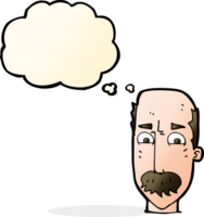 cartoon annnoyed old man with thought bubble png