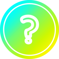 question mark circular icon with cool gradient finish png