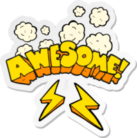 sticker of a cartoon word awesome png