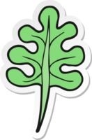 sticker of a cartoon leaf png